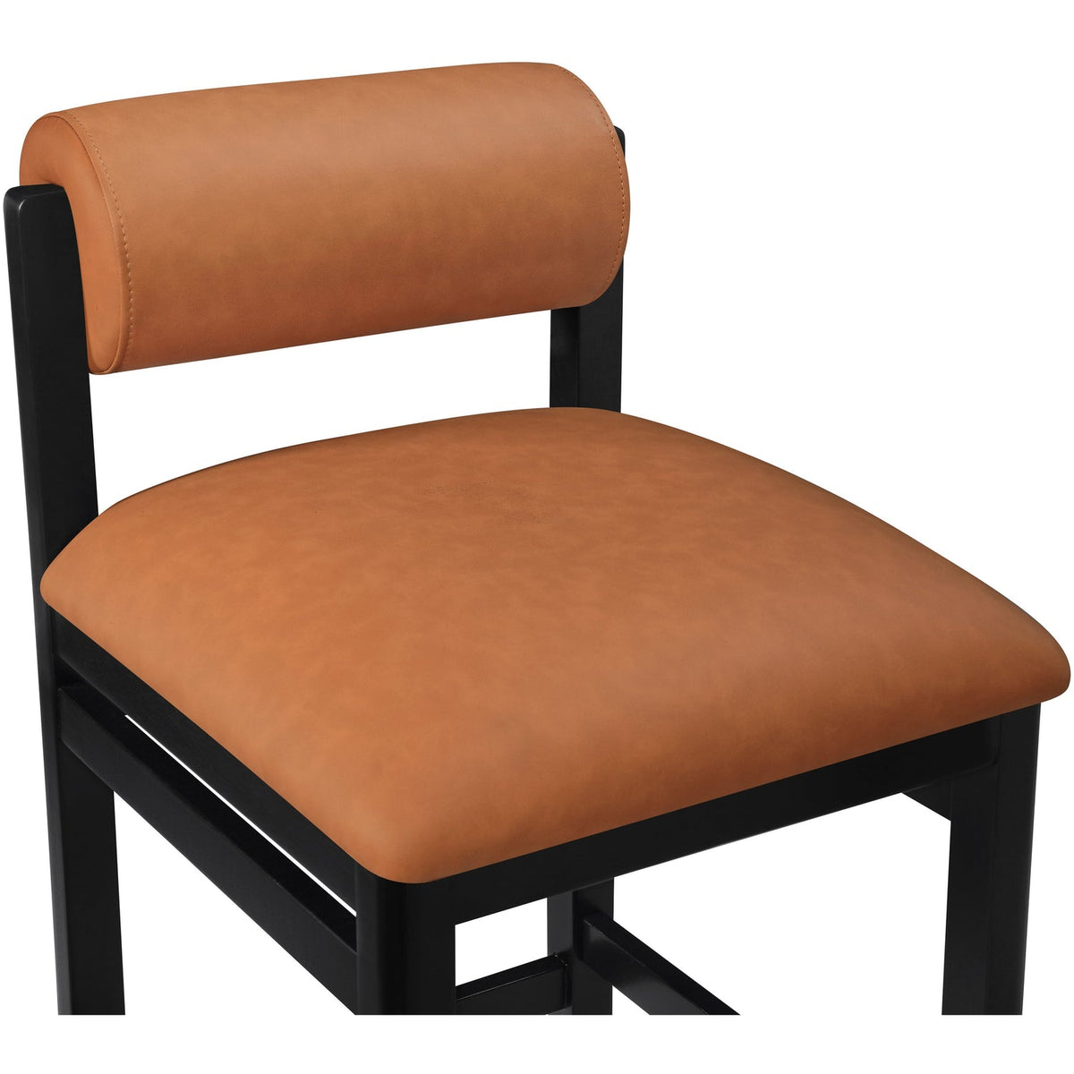 Roundhill Cognac Vegan Leather Upholstered Counter Stool Set of 2