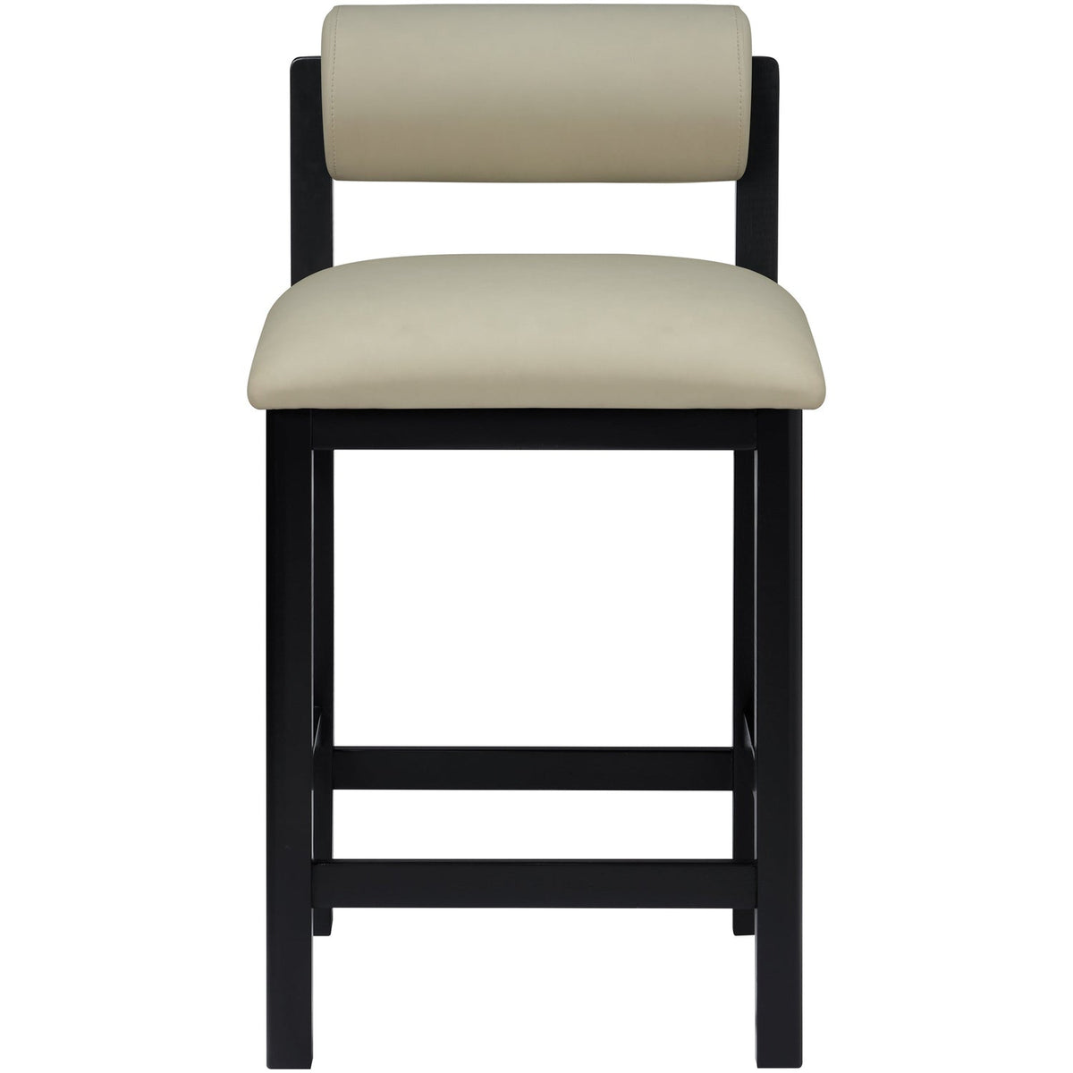 Roundhill Taupe Vegan Leather Upholstered Counter Stool Set of 2