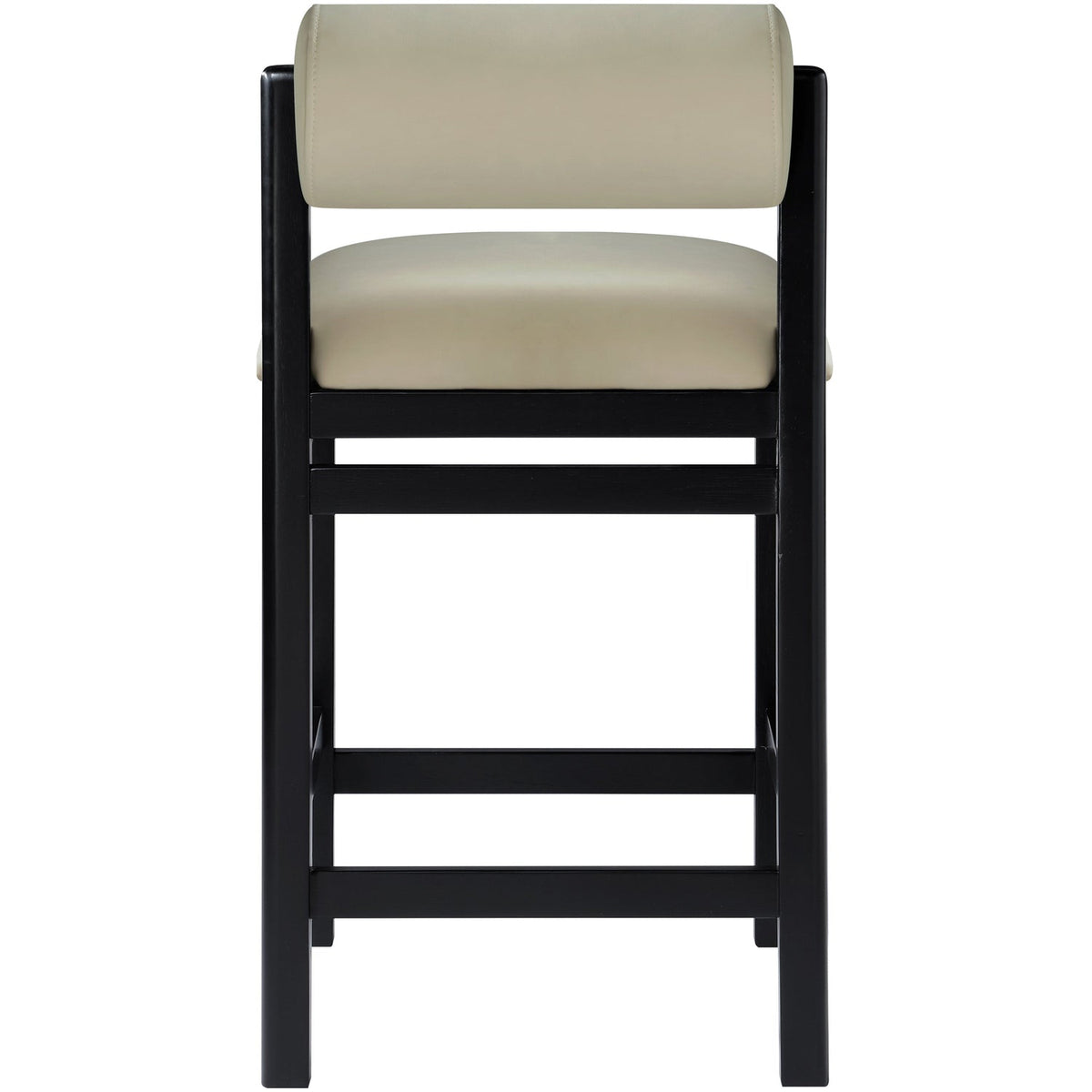 Roundhill Taupe Vegan Leather Upholstered Counter Stool Set of 2