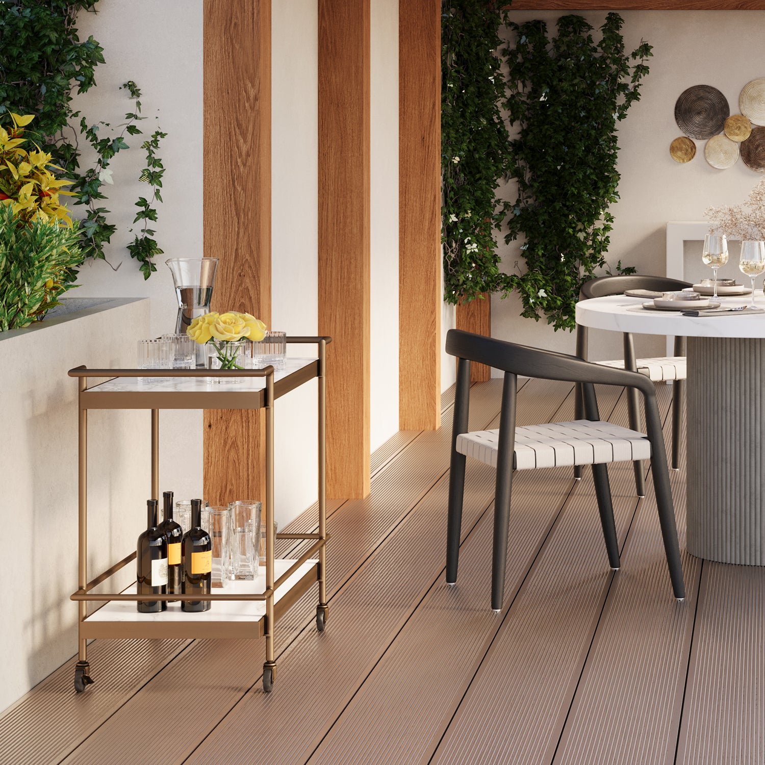 Sunpan Contardi Indoor/Outdoor Bar Cart