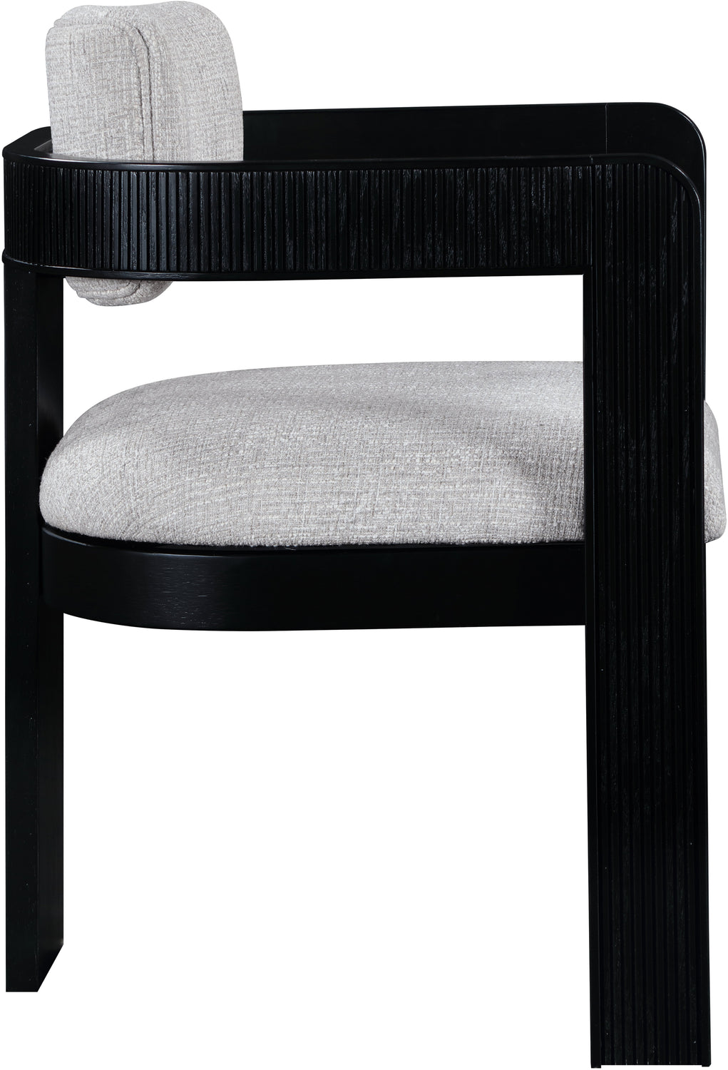 Sacha Grey Linen Textured Fabric Upholstered Dining Chair Set of 2