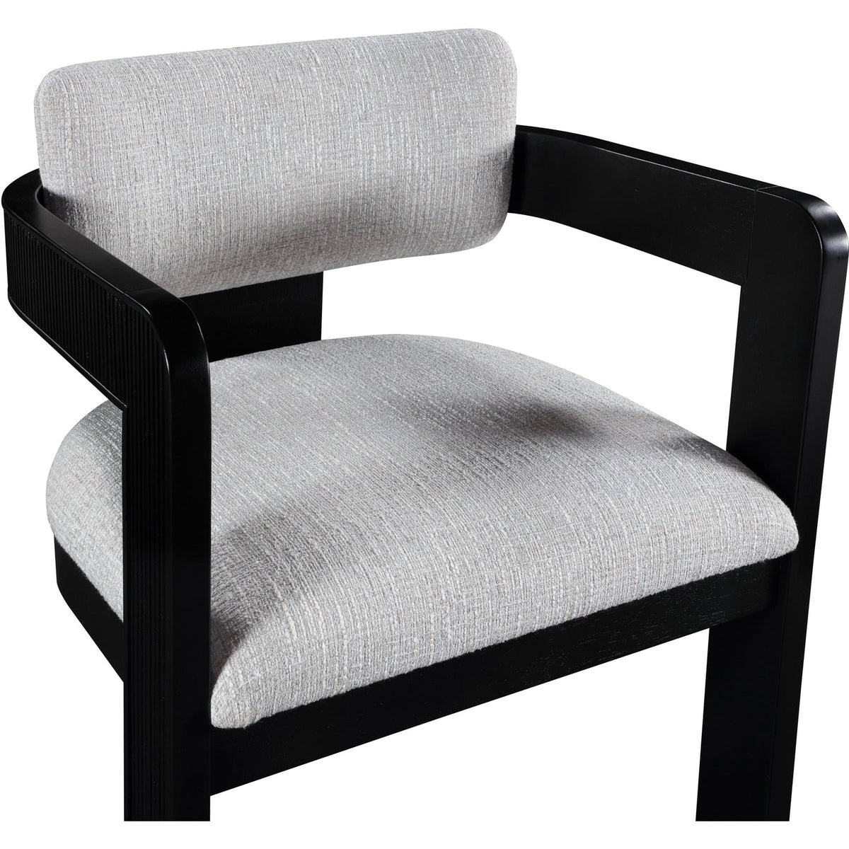 Sacha Grey Linen Textured Fabric Upholstered Dining Chair Set of 2