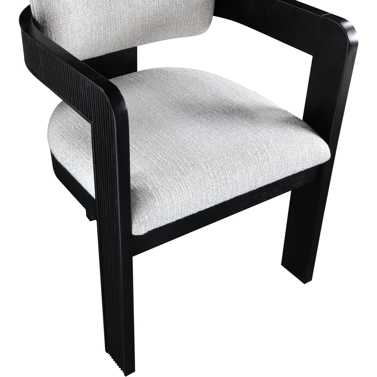 Sacha Grey Linen Textured Fabric Upholstered Dining Chair Set of 2