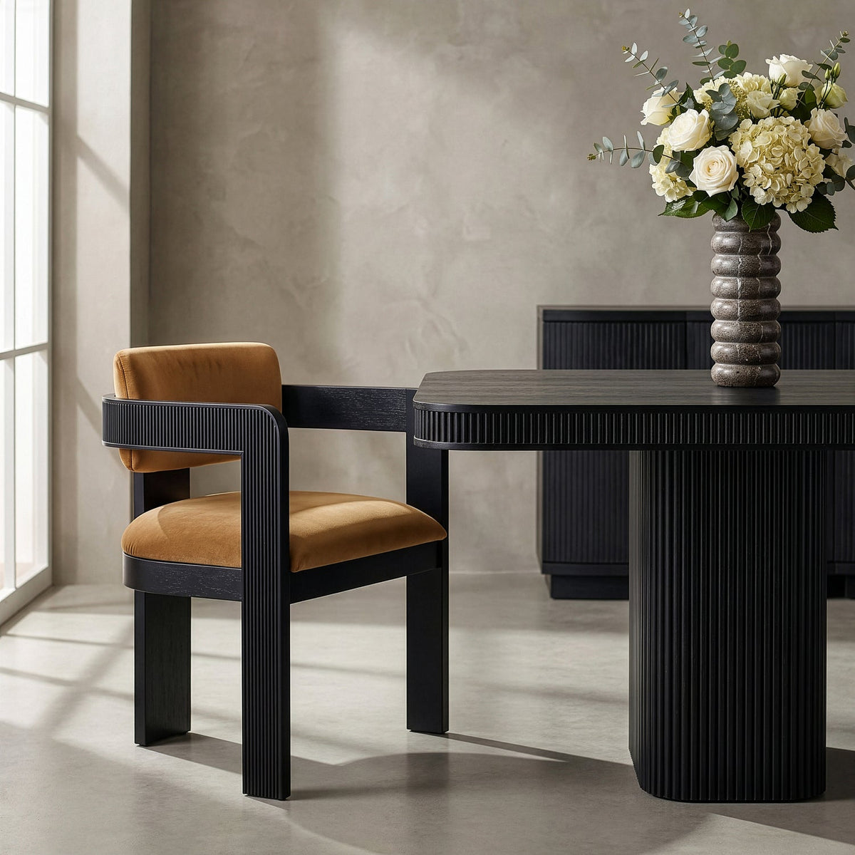 Sacha Saddle Velvet Upholstered Dining Chair Set of 2