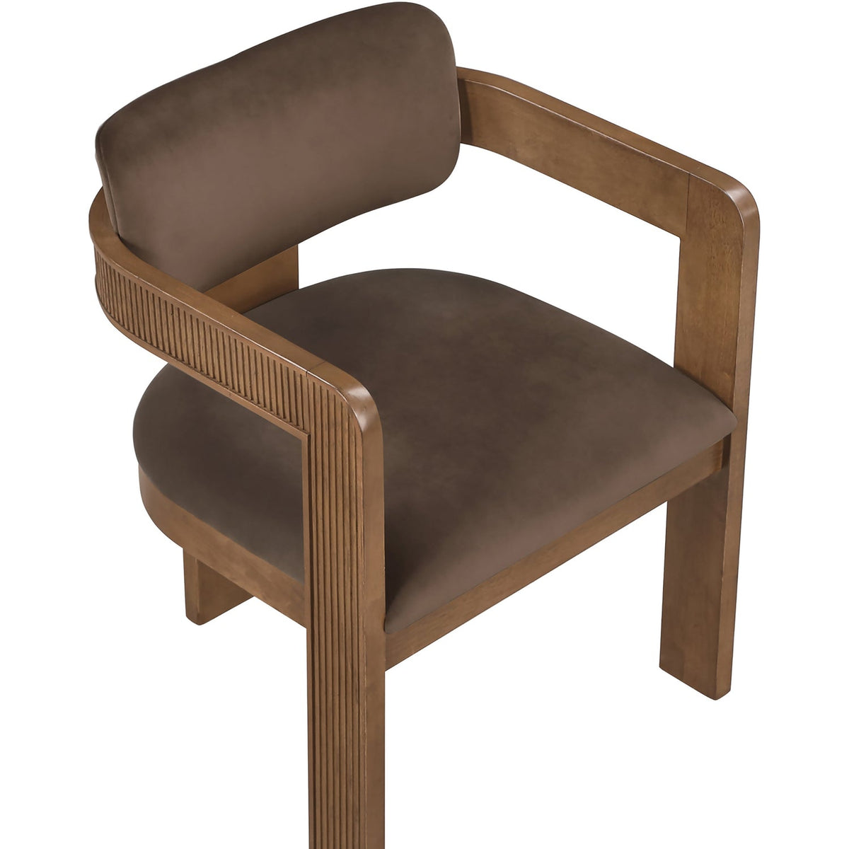 Sacha Brown Velvet Upholstered Dining Chair Set of 2