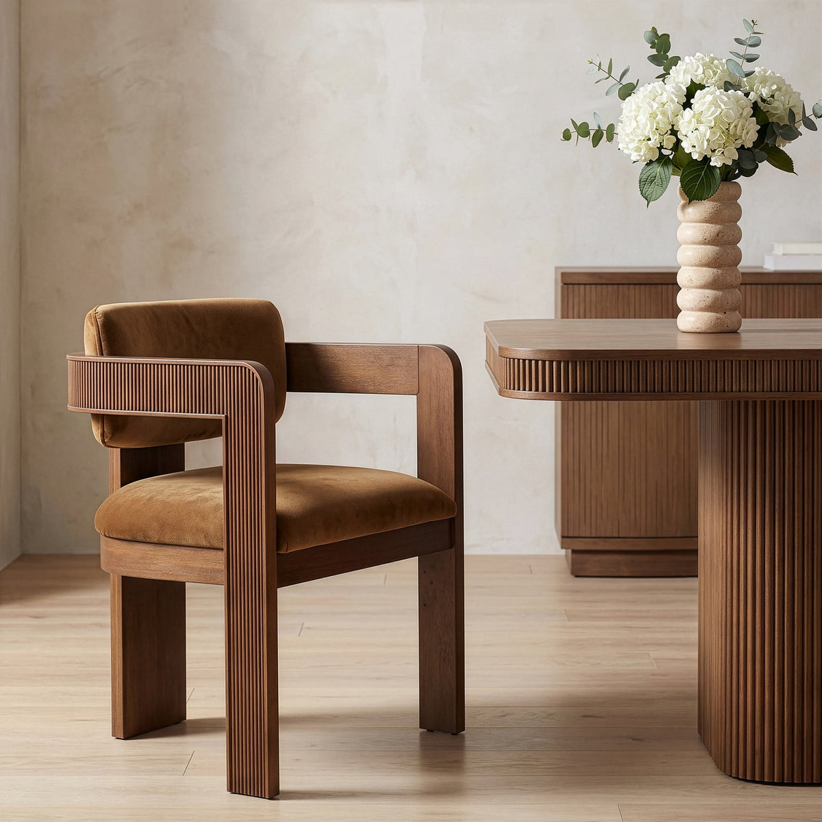 Sacha Saddle Velvet Upholstered Dining Chair Set of 2