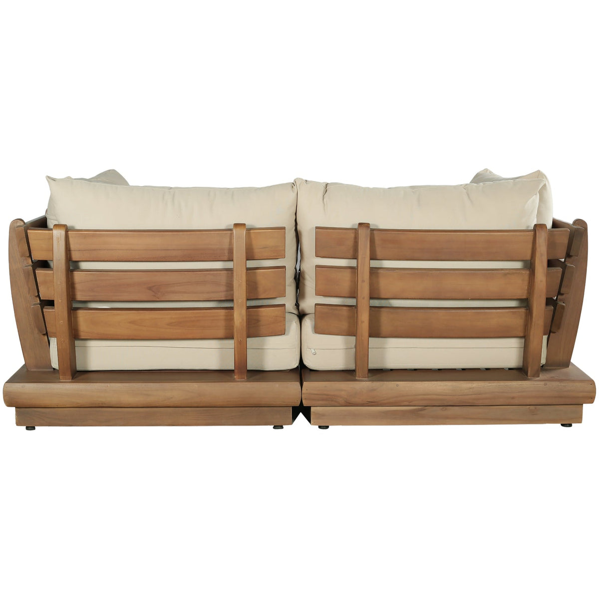 Mirella 76in Tan Water Resistant Fabric Upholstered 2 Piece Outdoor Patio Modular Sofa