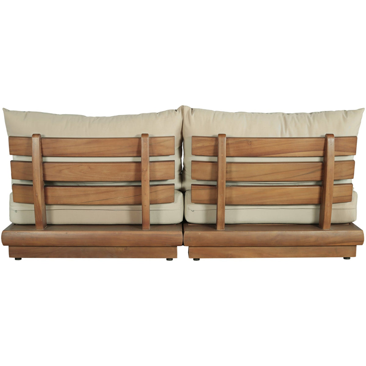 Mirella 74in Tan Water Resistant Fabric Upholstered 2 Piece Outdoor Patio Modular Sofa