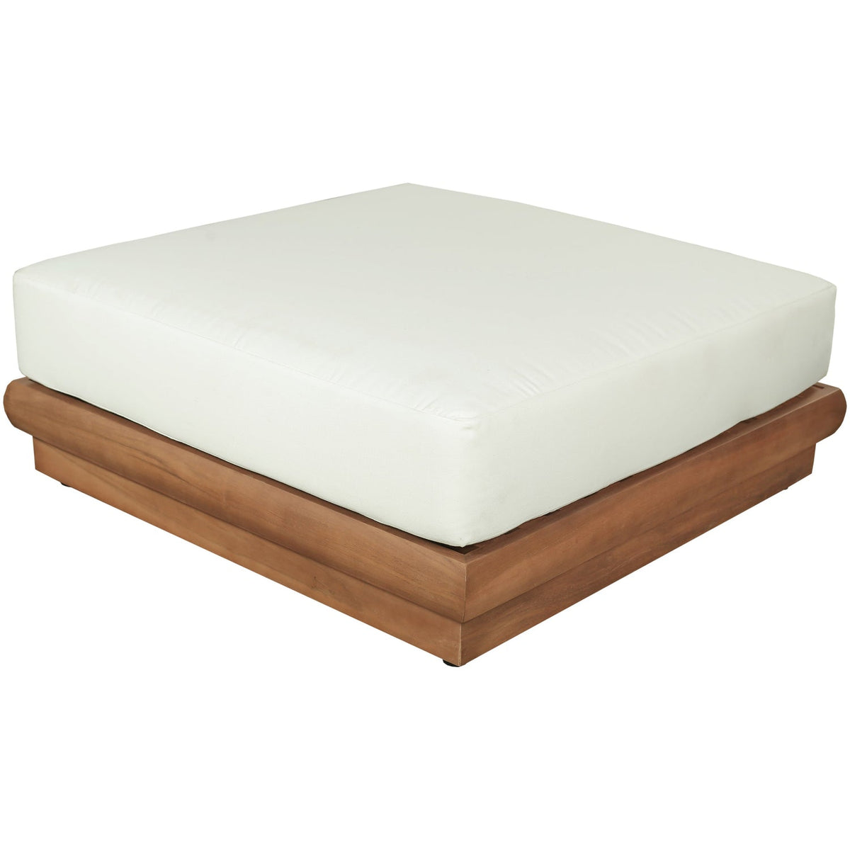 Mirella Off-White Water Resistant Fabric Upholstered Outdoor Patio Modular Ottoman