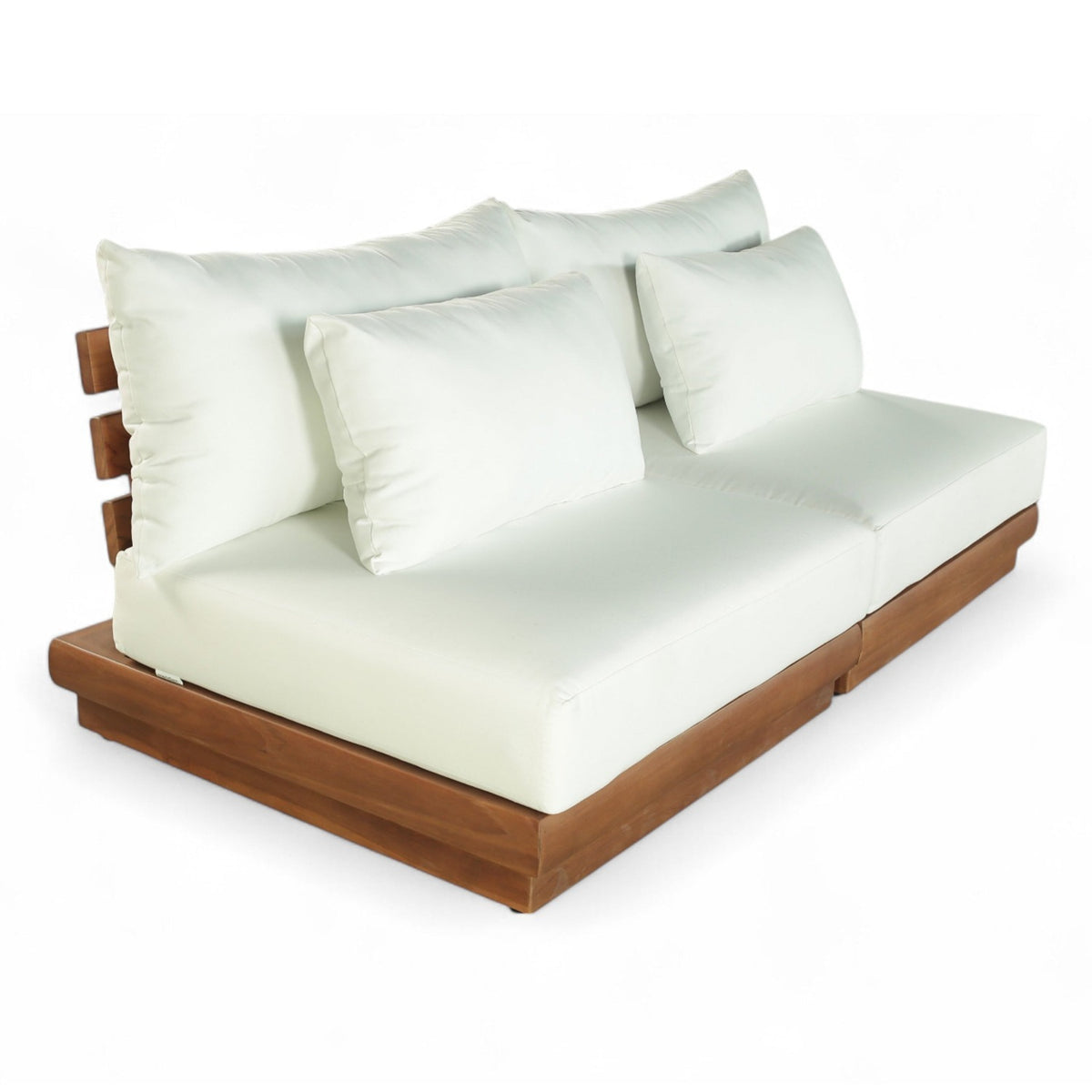 Mirella 74" Off-White Water Resistant Fabric Upholstered 2pc. Outdoor Patio Modular Sofa, primary product view