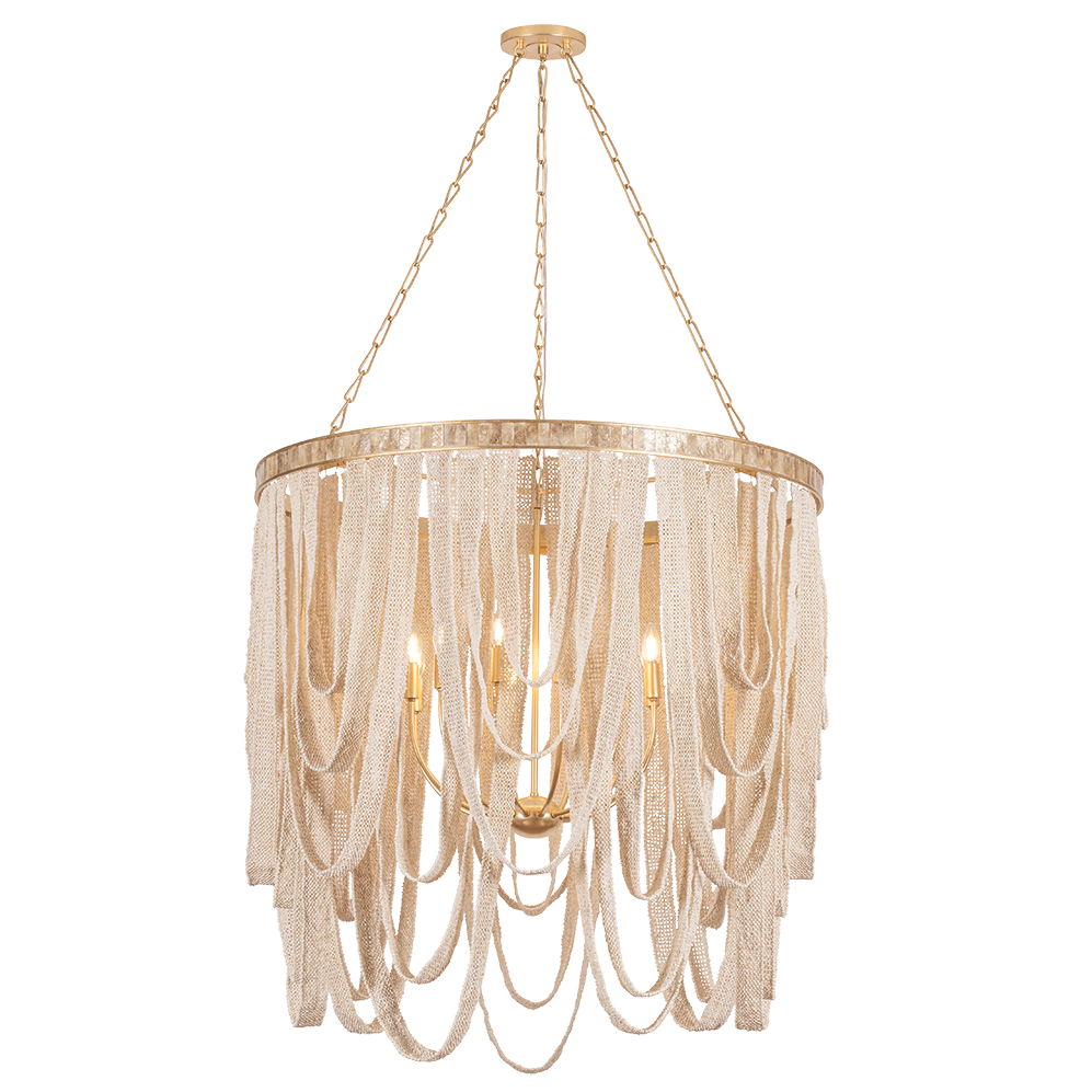 Corbett Lighting Santorini Large Chandelier in Vintage Gold Leaf, primary product view