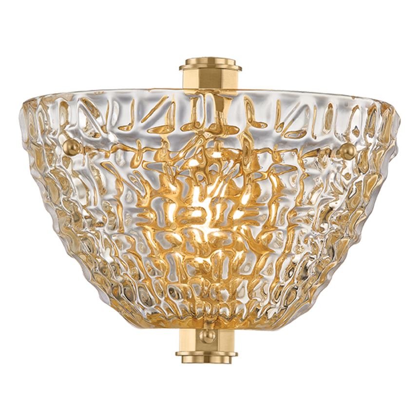 Corbett Lighting Davos Wall Sconce in Vintage Brass, primary product view