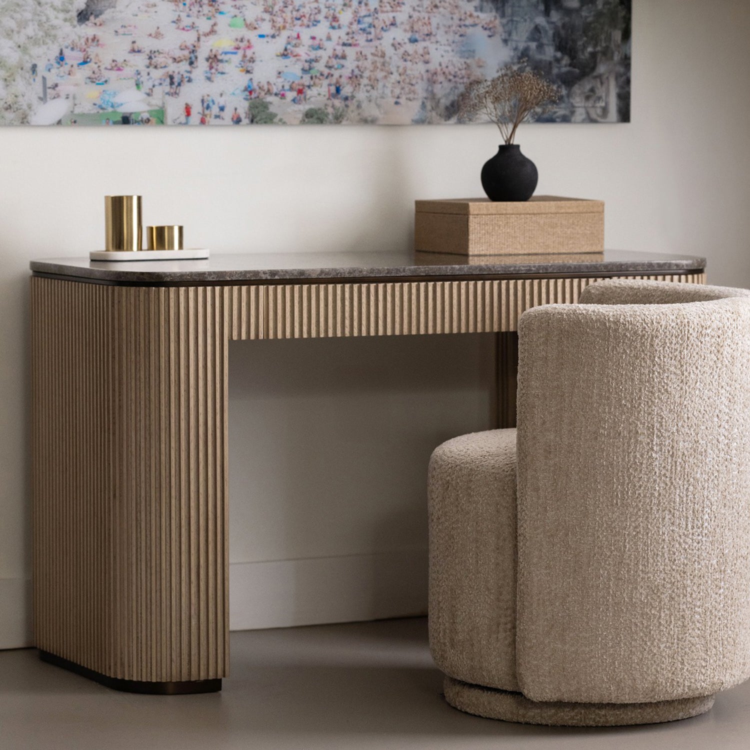 Interlude Home Morrison Washed Taupe Desk