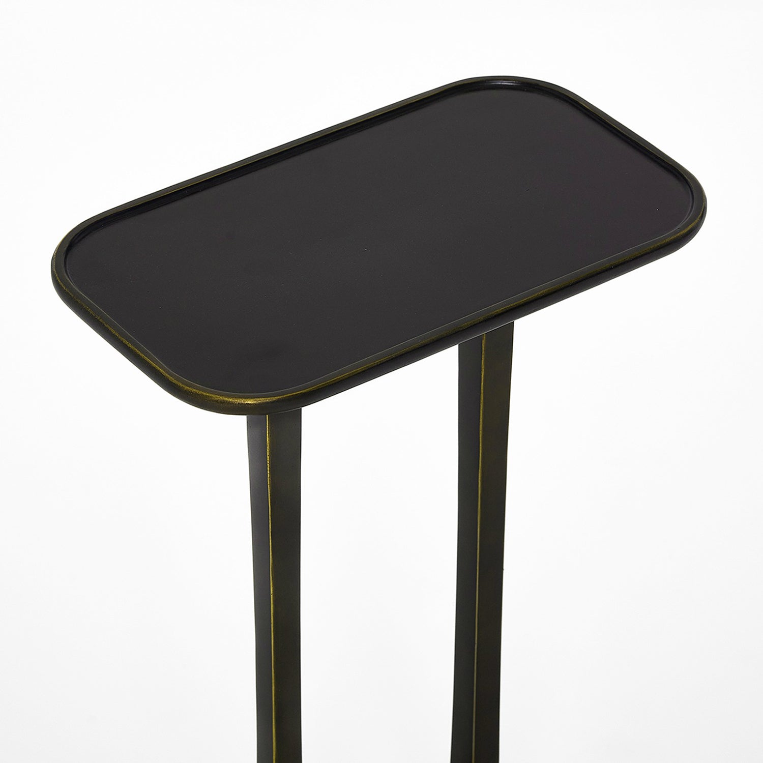 Detail of the tabletop on the Interlude Home Axel Deep Bronze Drink Table