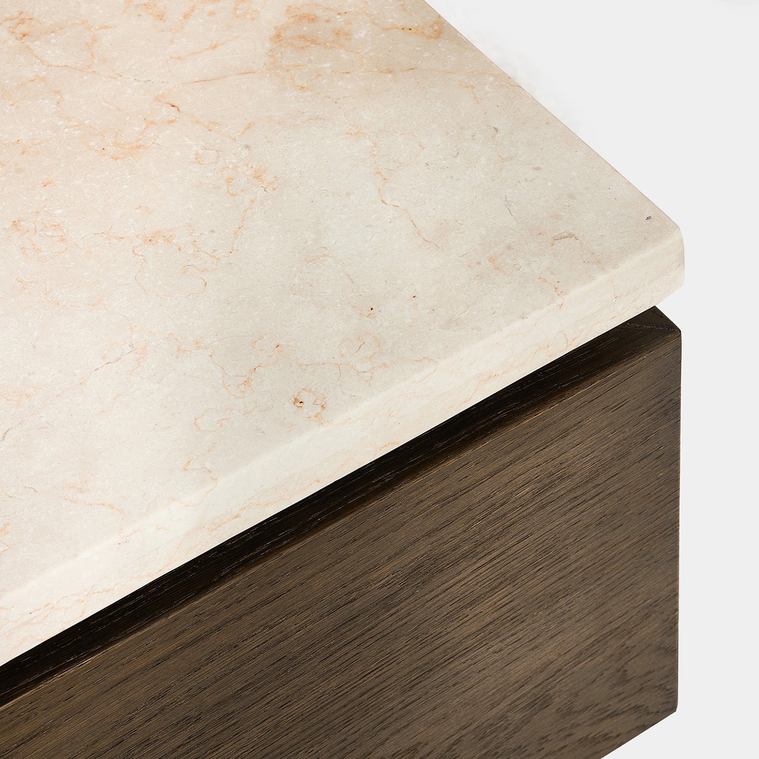 Branford Mocha Rectangle Cocktail Table in oak Mocha finish, styled in a room setting