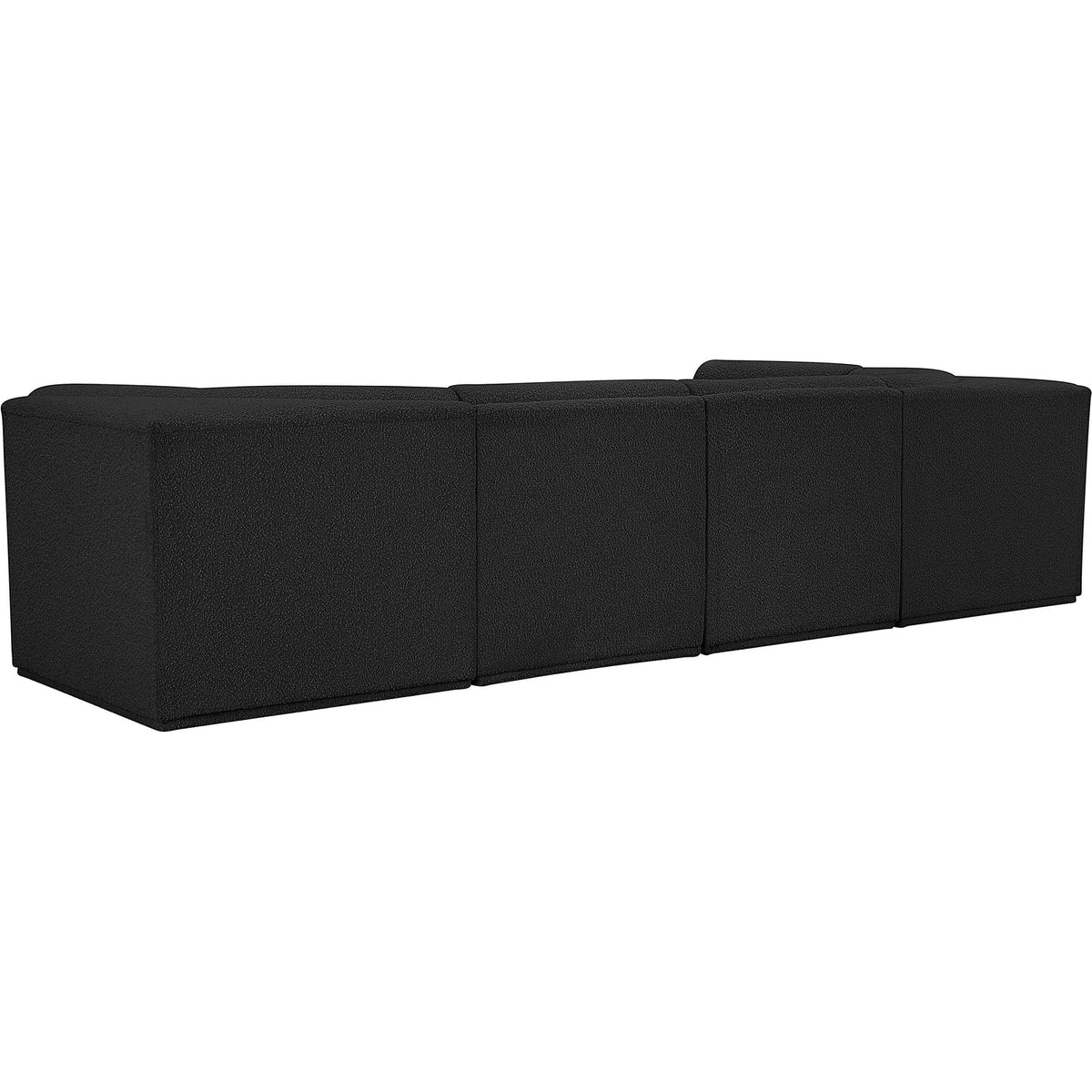 Ollie 128in Black Boucle Fabric Upholstered 5 Piece Modular Sectional Sofa