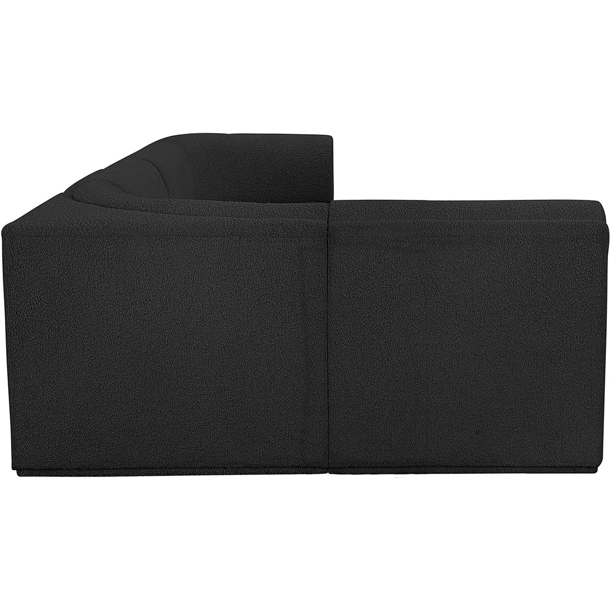 Ollie 128in Black Boucle Fabric Upholstered 5 Piece Modular Sectional Sofa