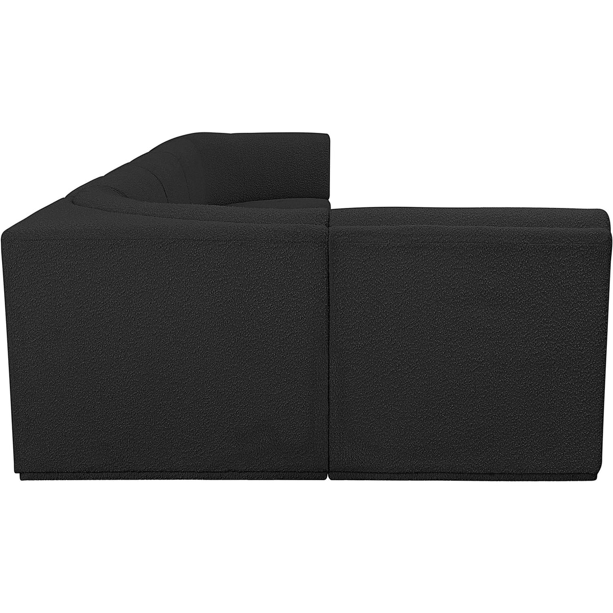 Ollie 158in Black Boucle Fabric Upholstered 6 Piece Modular Sectional Sofa