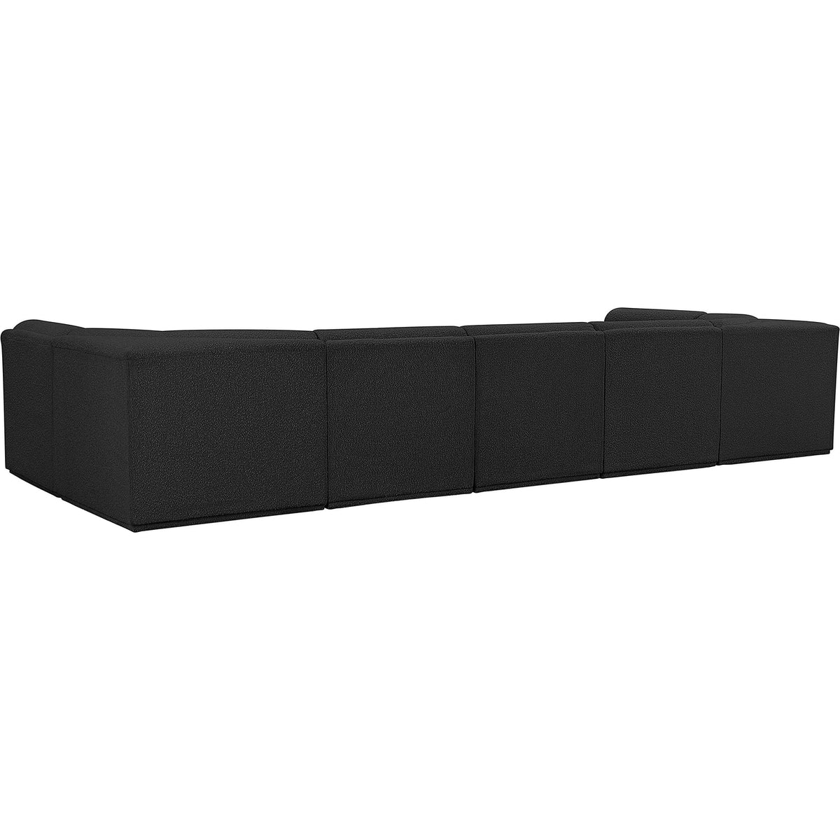 Ollie 158in Black Boucle Fabric Upholstered 7 Piece Modular Sectional Sofa