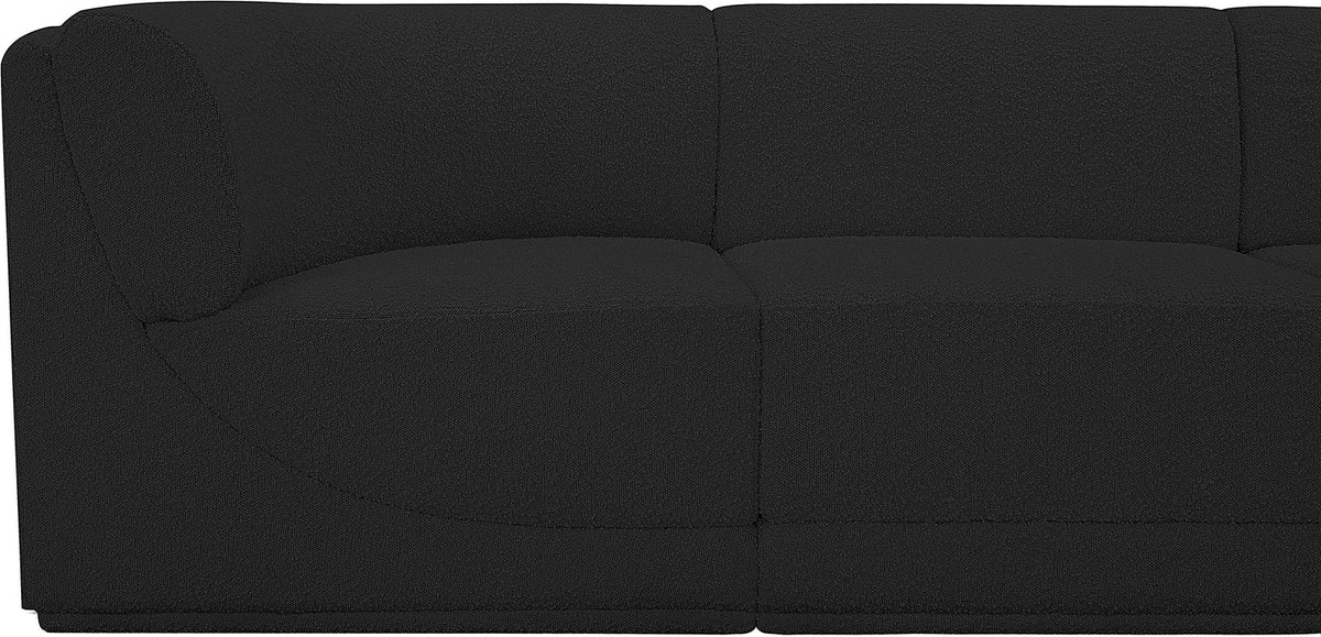 Ollie 188in Black Boucle Fabric Upholstered 7 Piece Modular Sectional Sofa