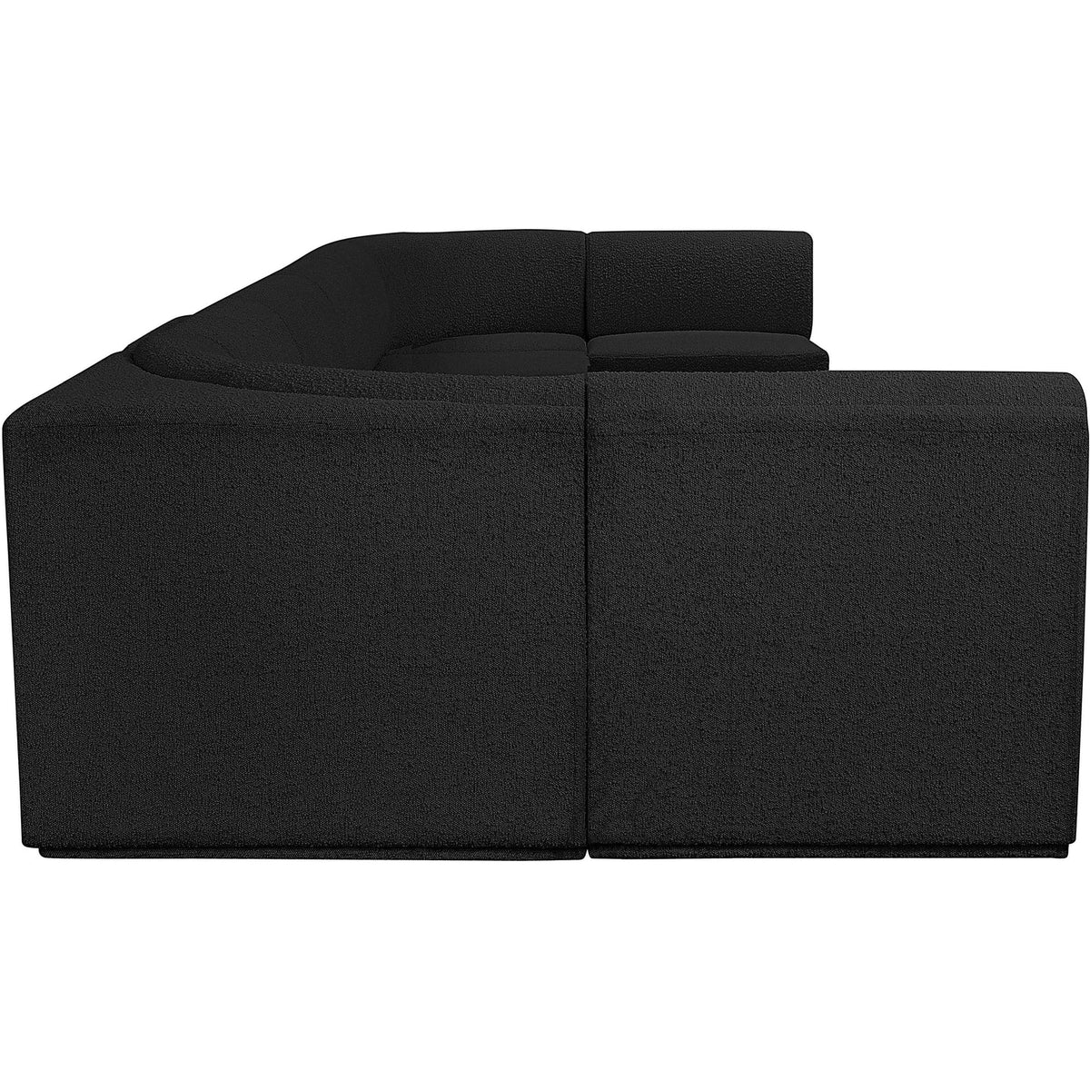 Ollie 188in Black Boucle Fabric Upholstered 8 Piece Modular Sectional Sofa