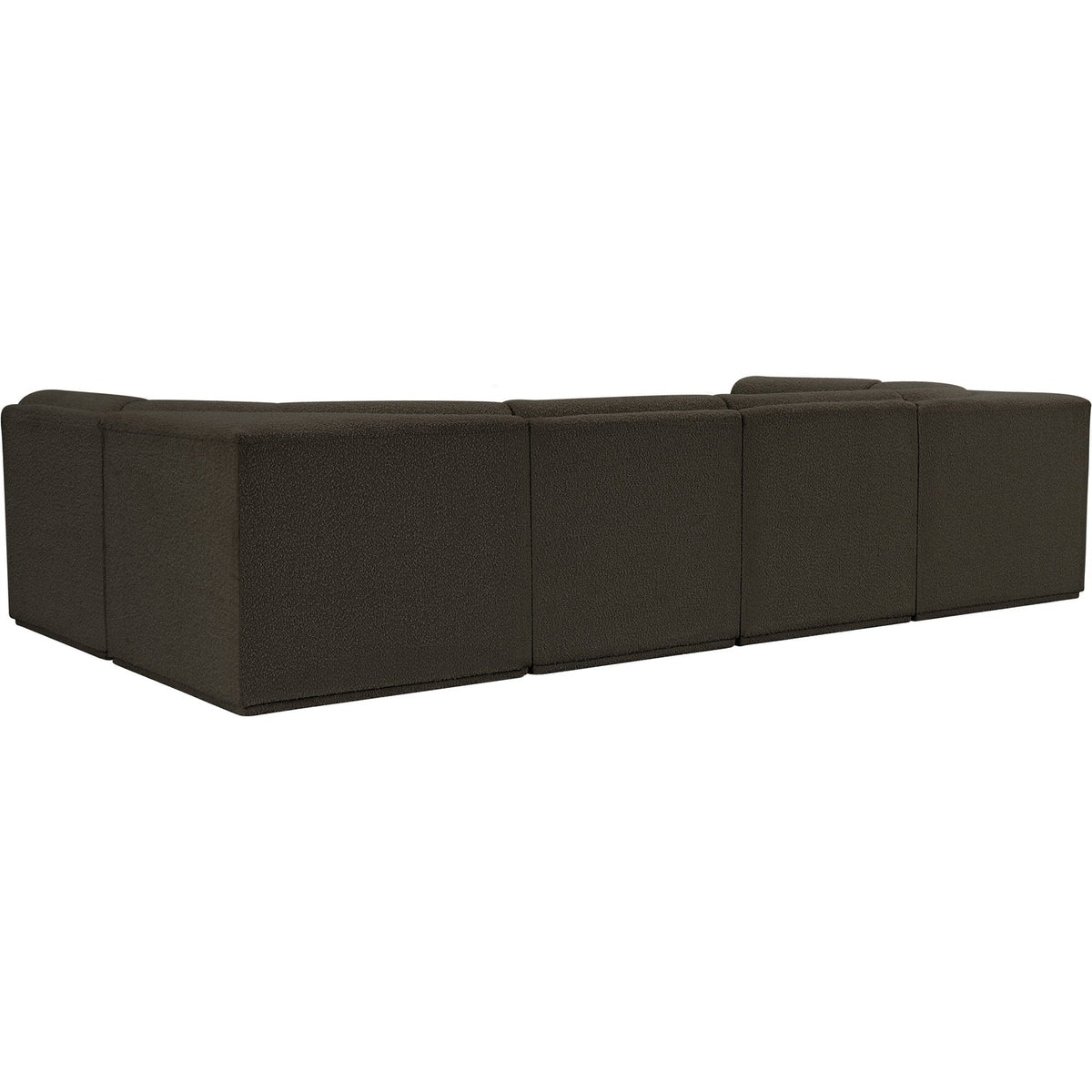 Ollie 128in Brown Boucle Fabric Upholstered 6 Piece Modular Sectional Sofa