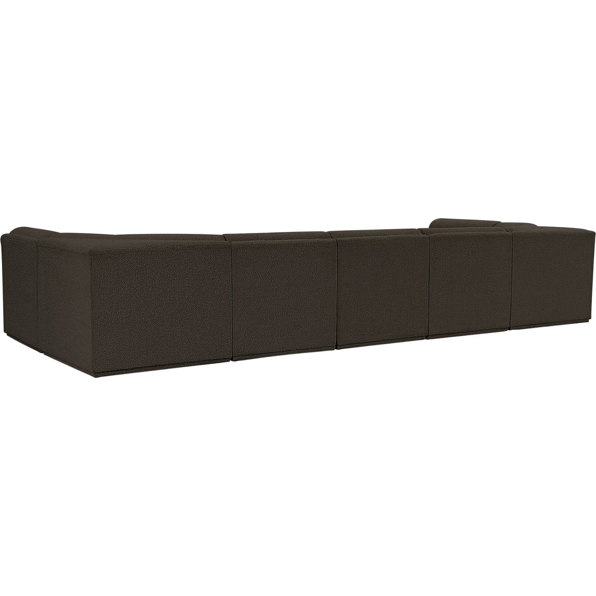Ollie 158in Brown Boucle Fabric Upholstered 7 Piece Modular Sectional Sofa