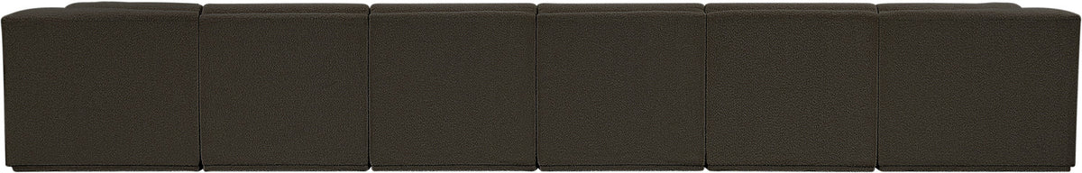 Ollie 188in Brown Boucle Fabric Upholstered 7 Piece Modular Sectional Sofa