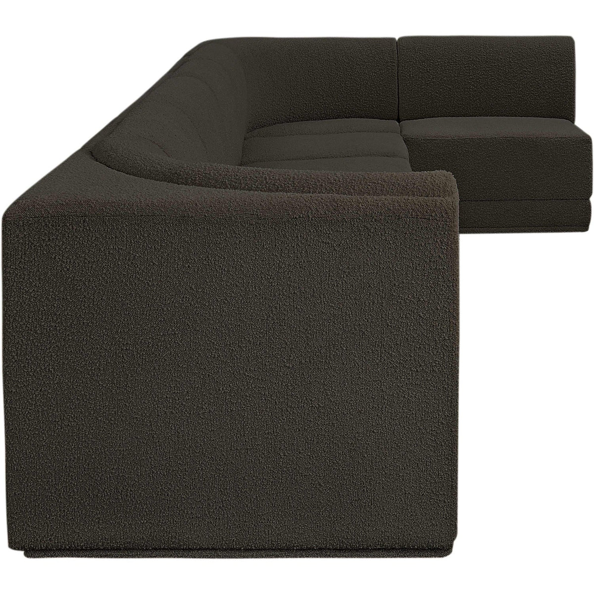 Ollie 188in Brown Boucle Fabric Upholstered 7 Piece Modular Sectional Sofa