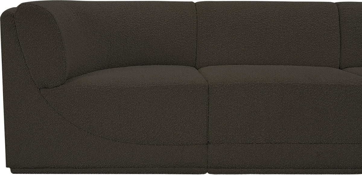 Ollie 188in Brown Boucle Fabric Upholstered 7 Piece Modular Sectional Sofa