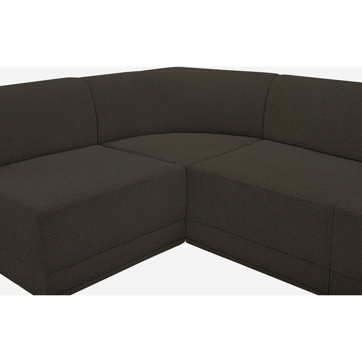 Ollie 218in Brown Boucle Fabric Upholstered 8 Piece Modular Sectional Sofa