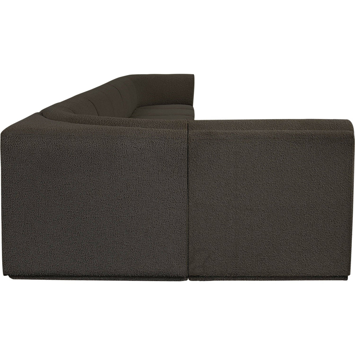 Ollie 218in Brown Boucle Fabric Upholstered 8 Piece Modular Sectional Sofa