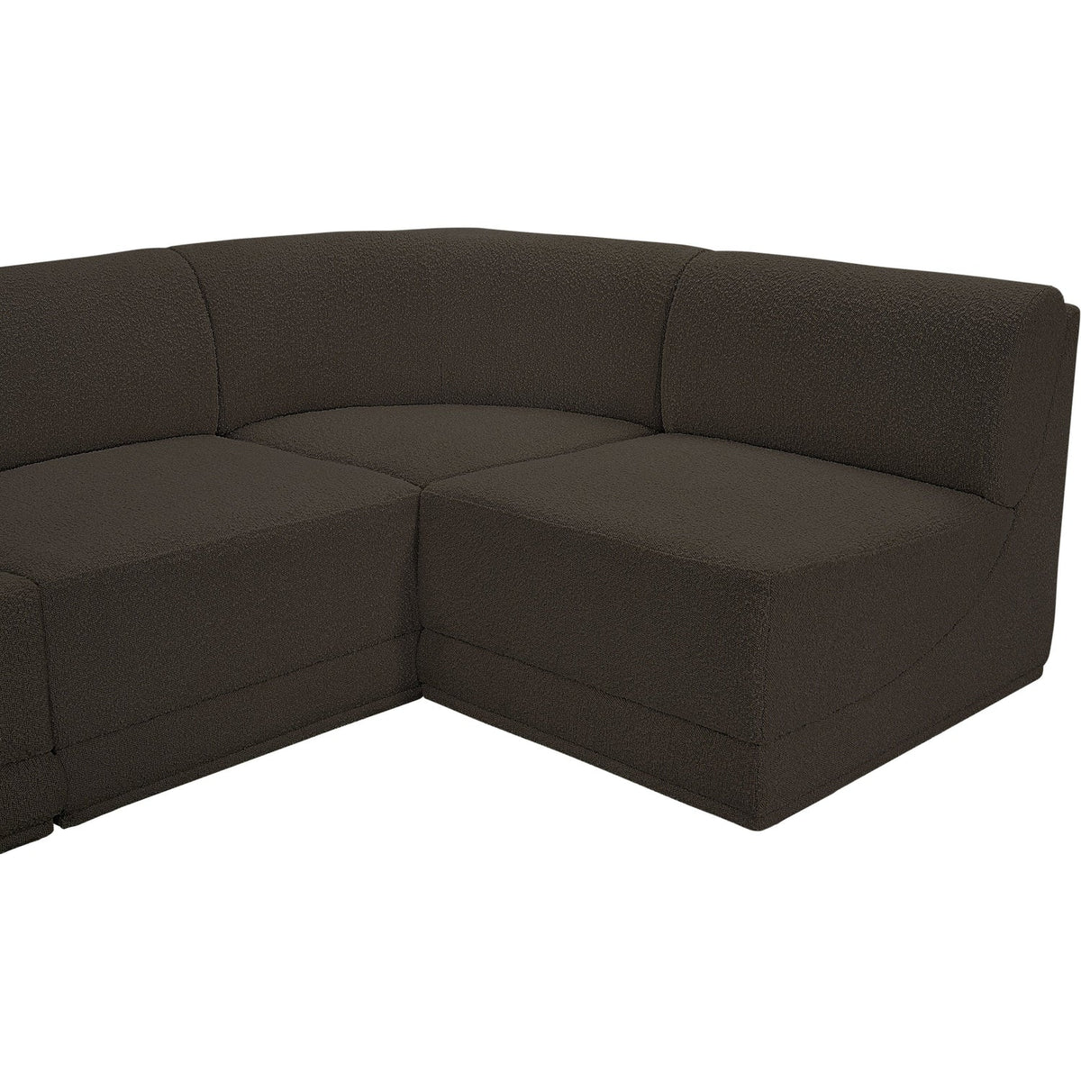 Ollie 218in Brown Boucle Fabric Upholstered 8 Piece Modular Sectional Sofa