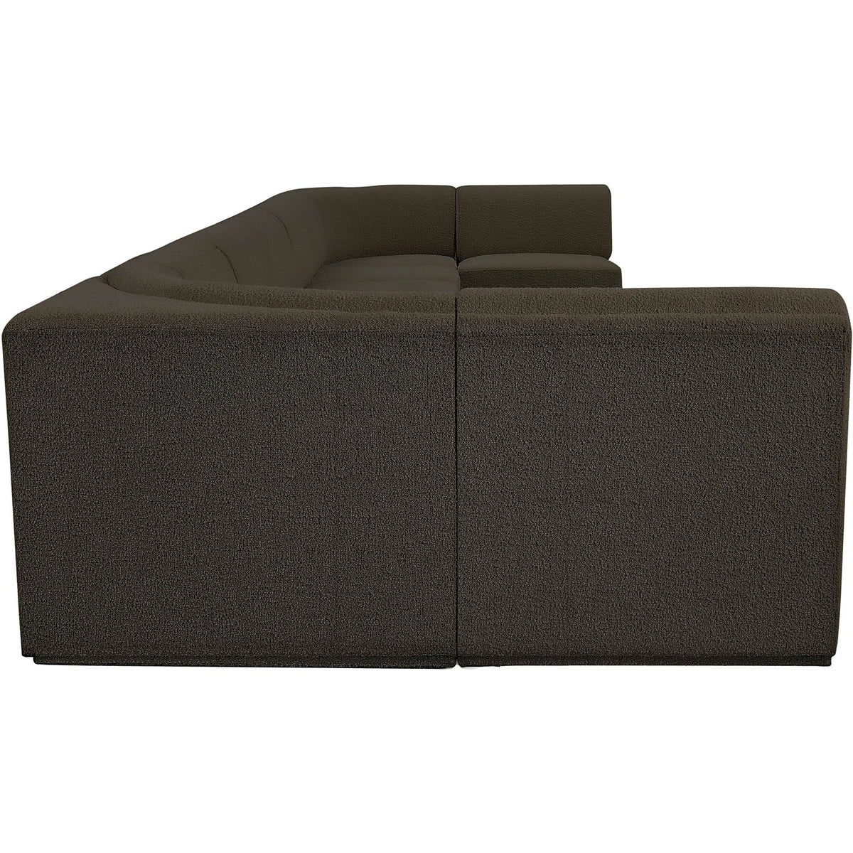 Ollie 218in Brown Boucle Fabric Upholstered 9 Piece Modular Sectional Sofa