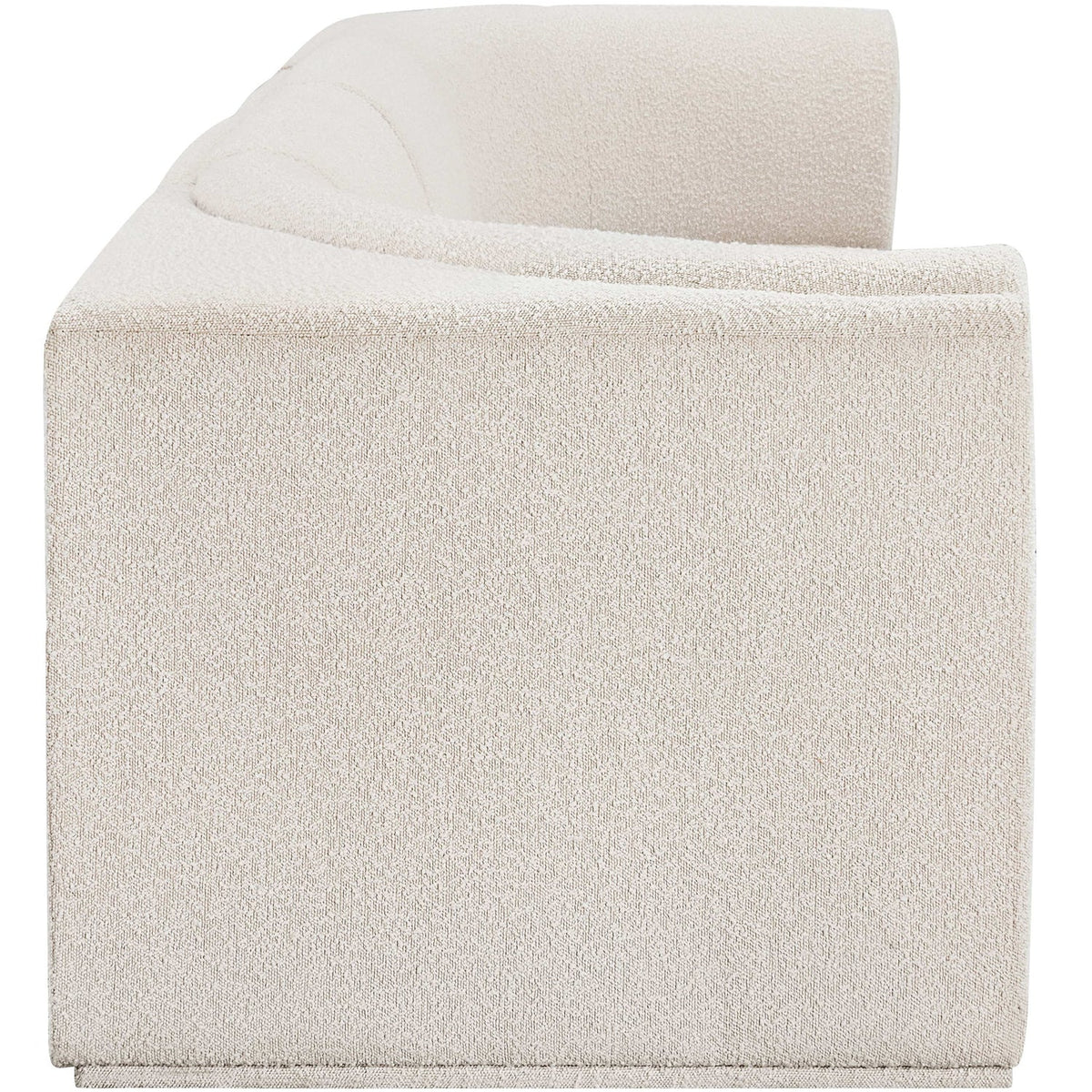 Ollie 128in Cream Boucle Fabric Upholstered 4 Piece Modular Sofa