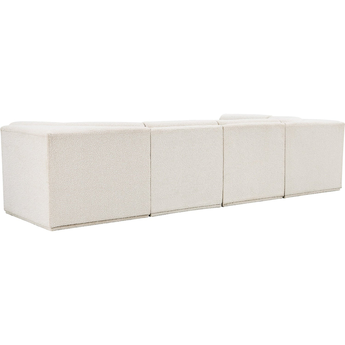 Ollie 128in Cream Boucle Fabric Upholstered 5 Piece Modular Sectional Sofa