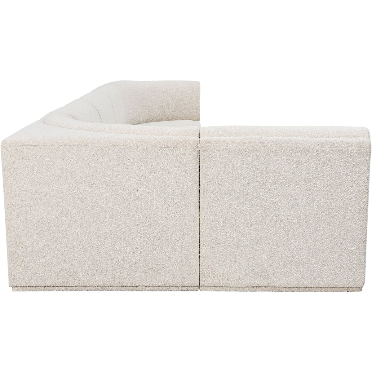 Ollie 158in Cream Boucle Fabric Upholstered 6 Piece Modular Sectional Sofa