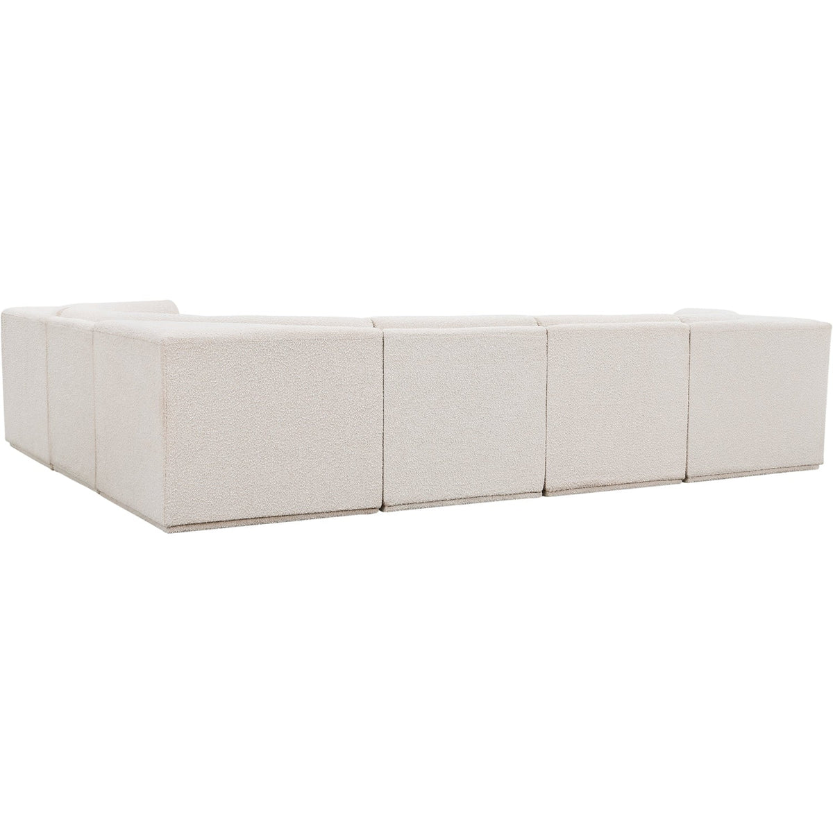 Ollie 128in Cream Boucle Fabric Upholstered 6 Piece Modular Sectional Sofa