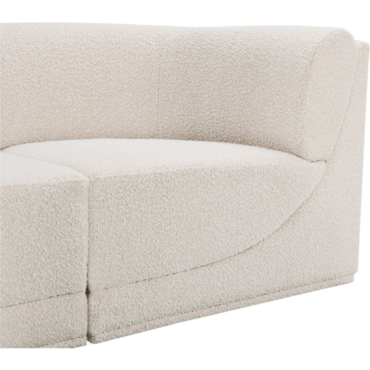 Ollie 128in Cream Boucle Fabric Upholstered 6 Piece Modular Sectional Sofa