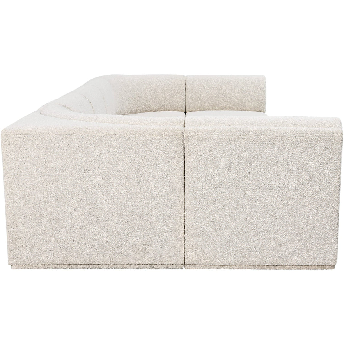 Ollie 158in Cream Boucle Fabric Upholstered 7 Piece Modular Sectional Sofa