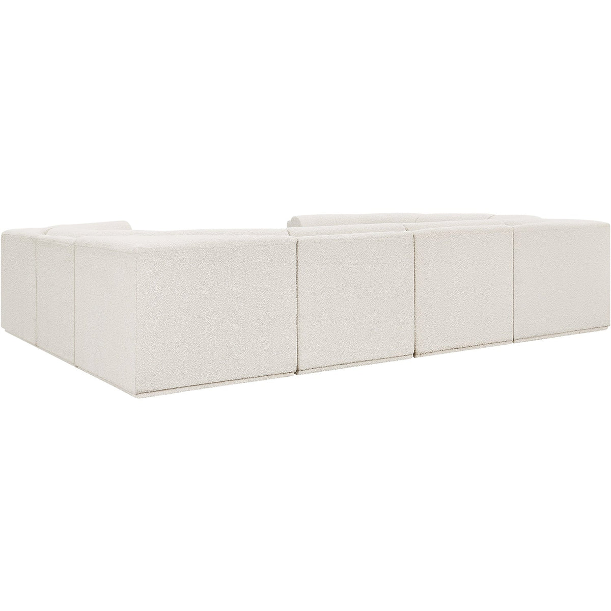 Ollie 128in Cream Boucle Fabric Upholstered 8 Piece Modular Sectional Sofa