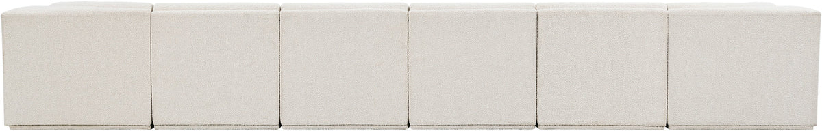 Ollie 188in Cream Boucle Fabric Upholstered 8 Piece Modular Sectional Sofa
