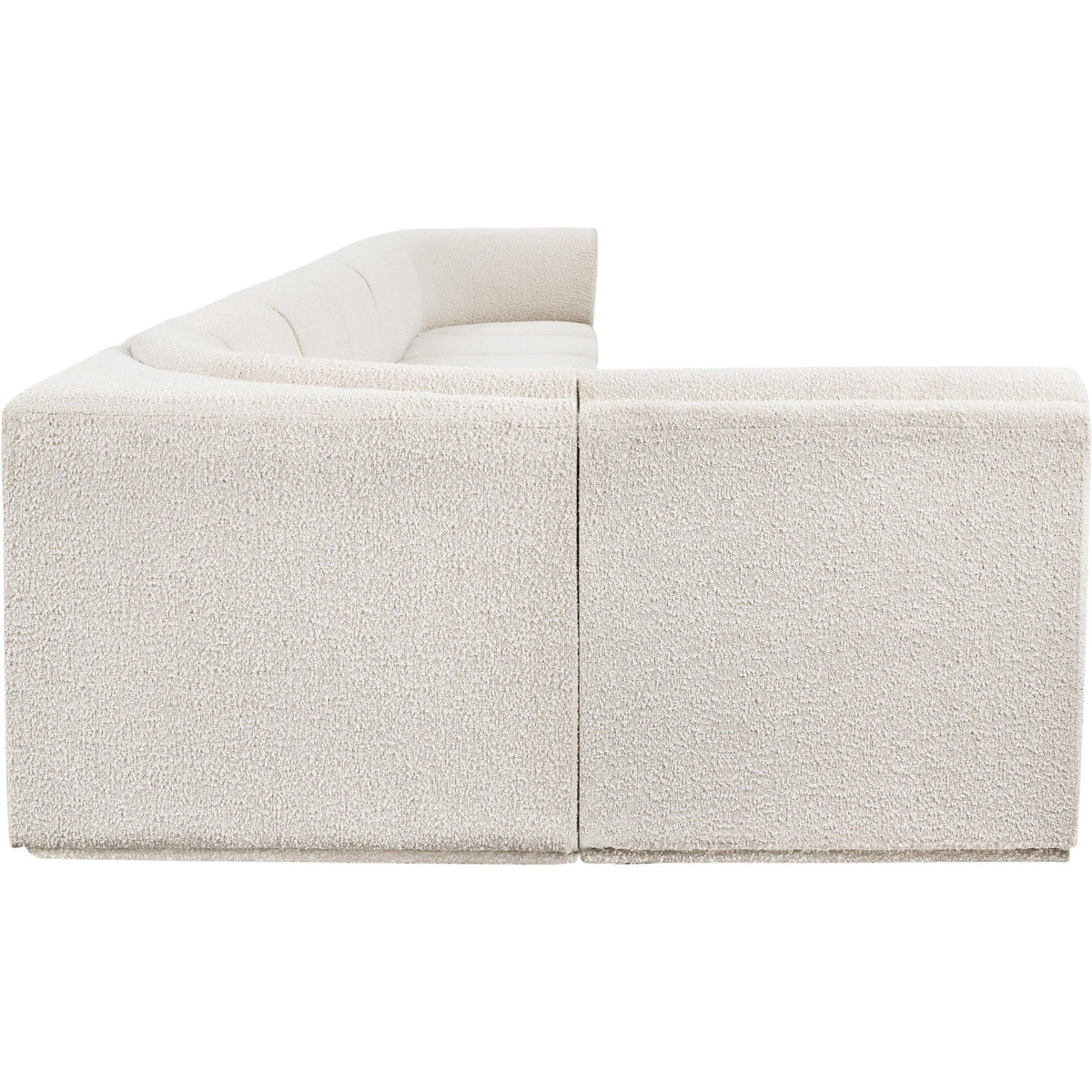 Ollie 218in Cream Boucle Fabric Upholstered 8 Piece Modular Sectional Sofa