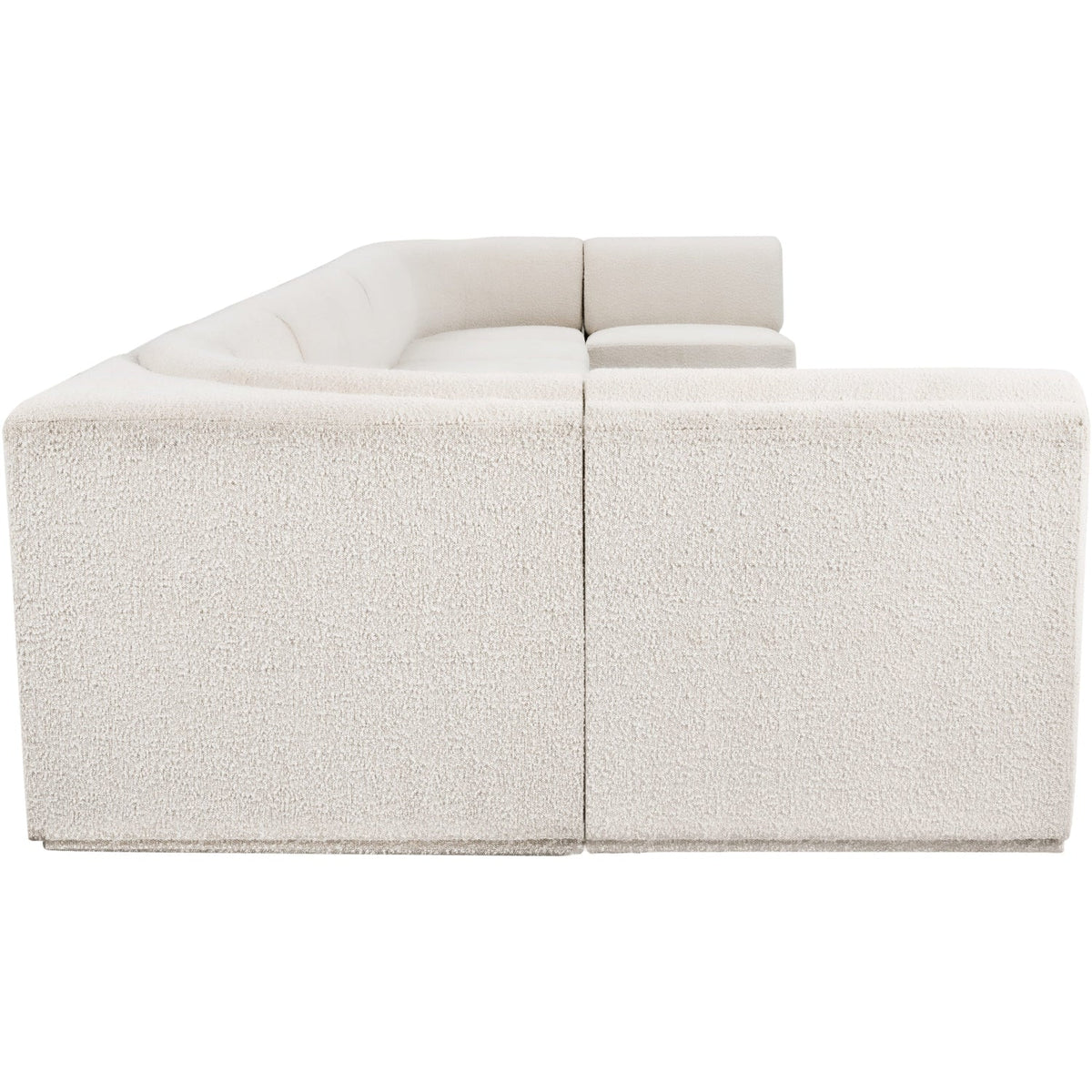 Ollie 218in Cream Boucle Fabric Upholstered 9 Piece Modular Sectional Sofa