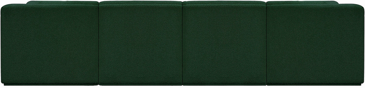 Ollie 128in Green Boucle Fabric Upholstered 4 Piece Modular Sofa