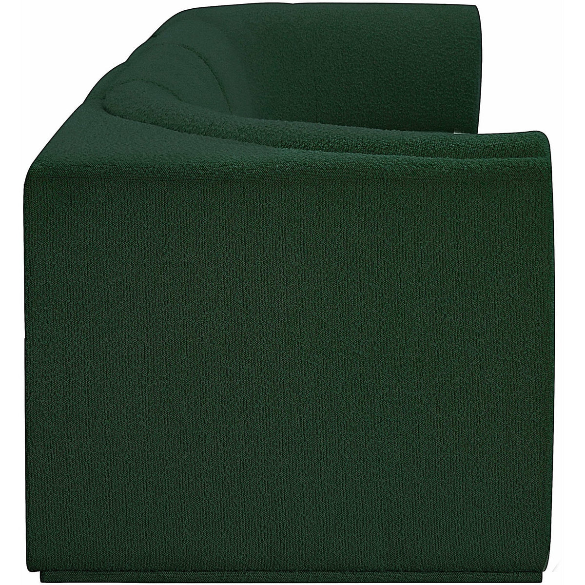 Ollie 128in Green Boucle Fabric Upholstered 4 Piece Modular Sofa