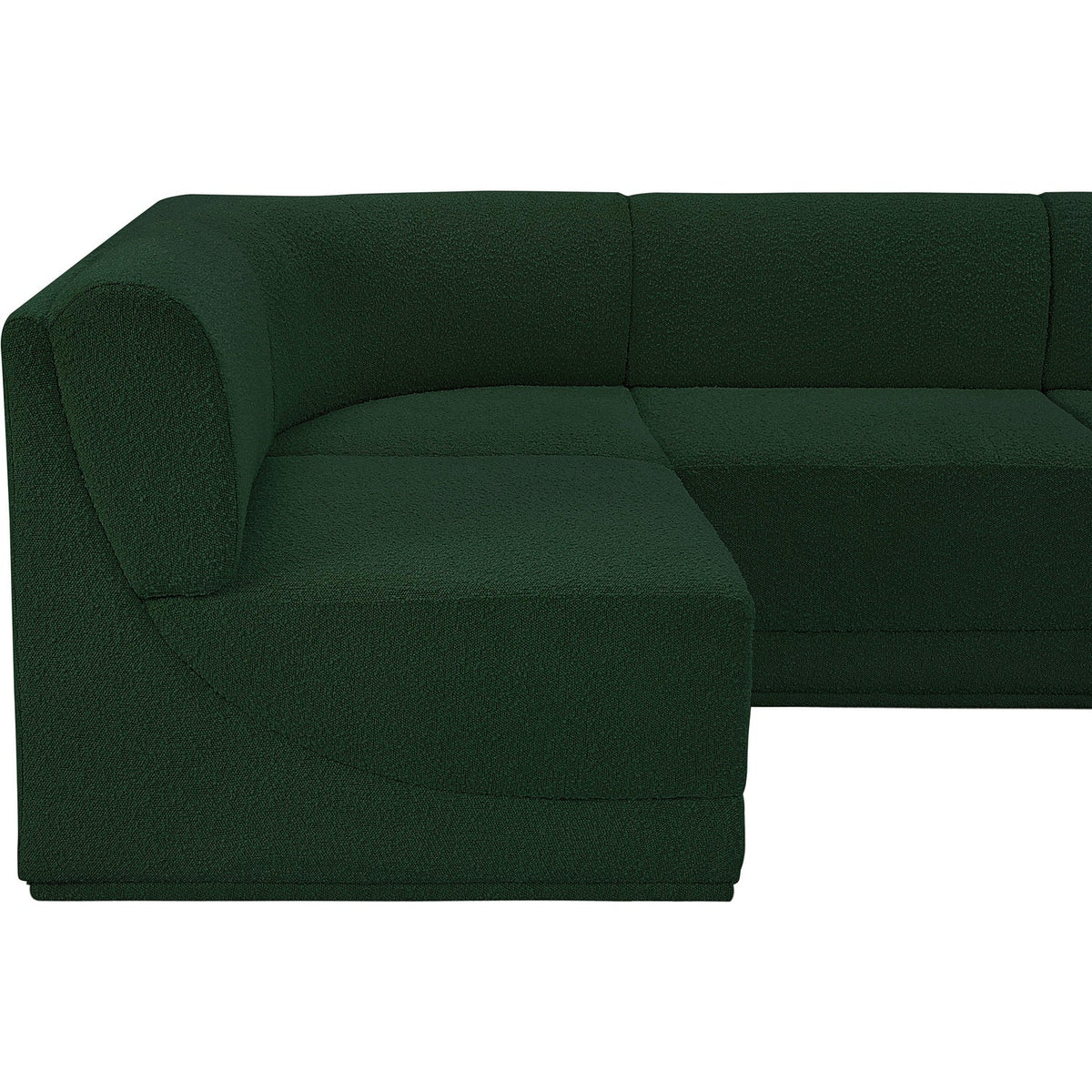 Ollie 128in Green Boucle Fabric Upholstered 6 Piece Modular Sectional Sofa