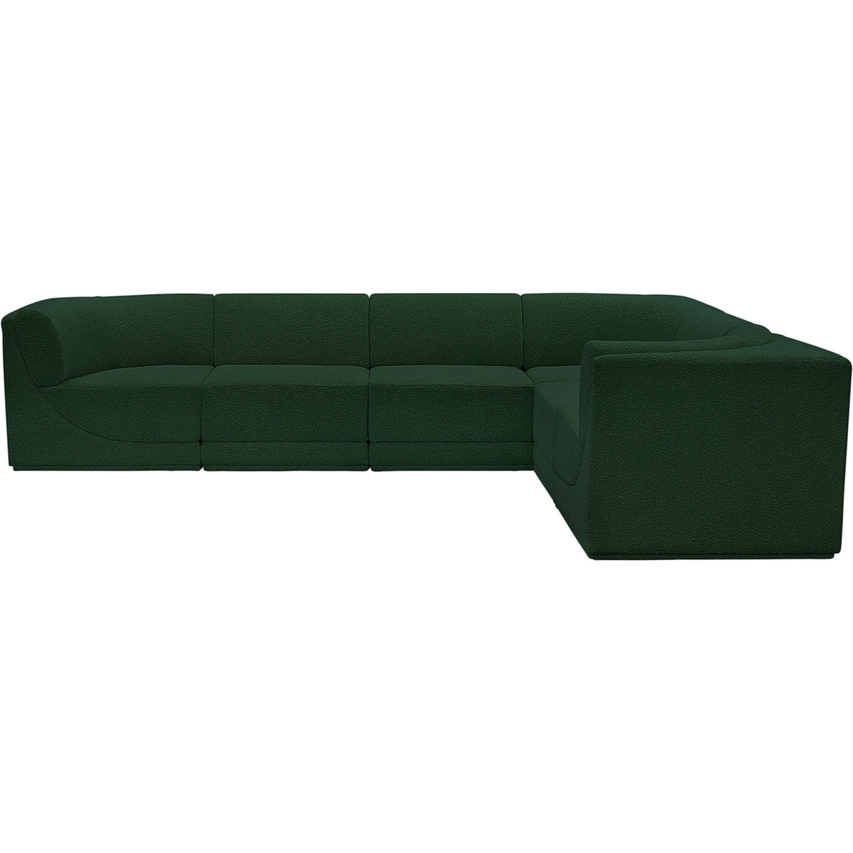 Ollie 128in Green Boucle Fabric Upholstered 6 Piece Modular Sectional Sofa