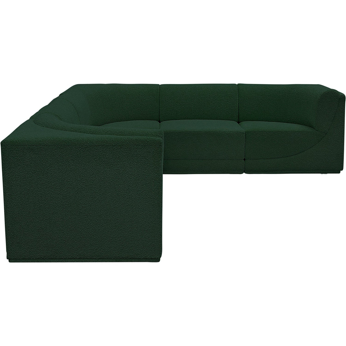 Ollie 128in Green Boucle Fabric Upholstered 6 Piece Modular Sectional Sofa