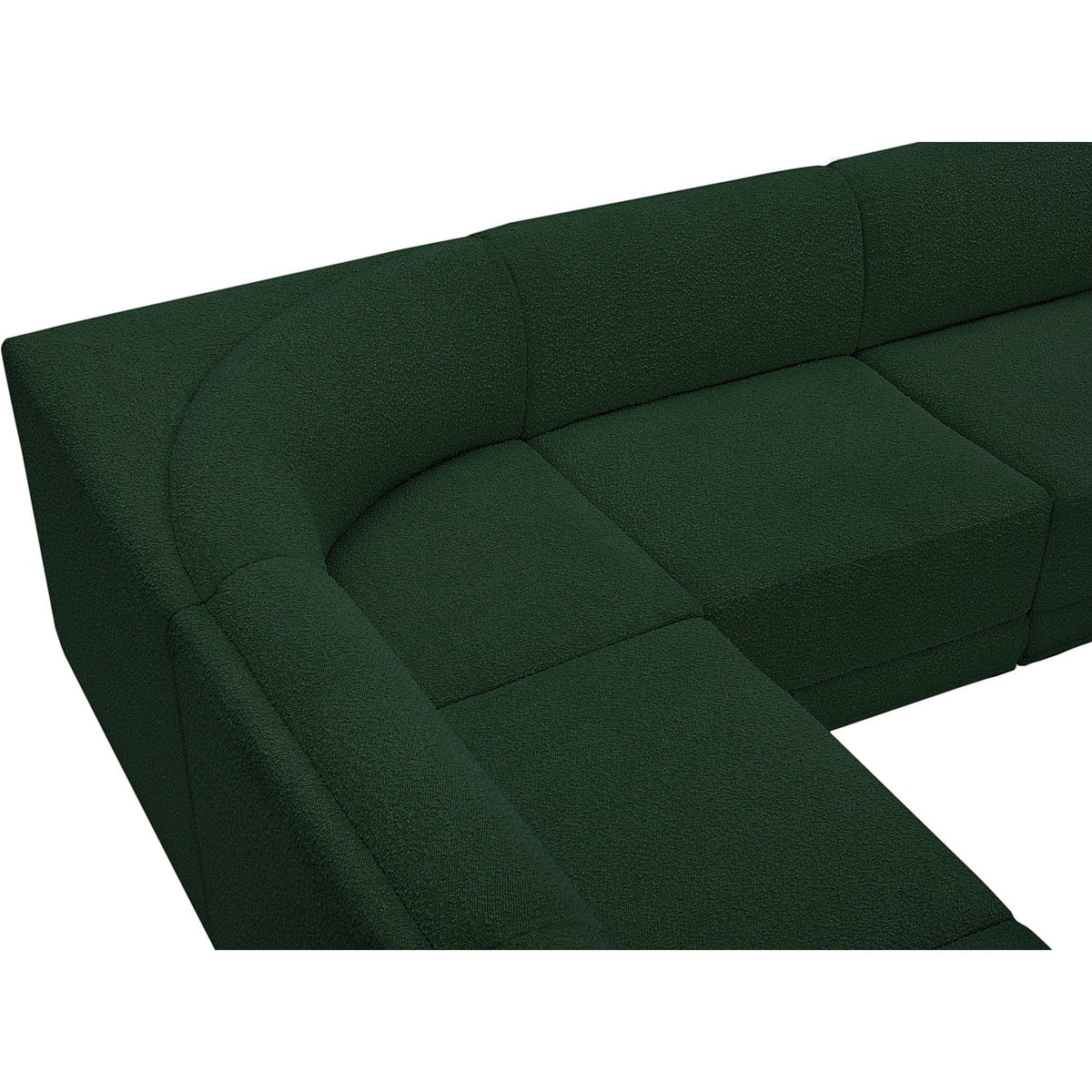 Ollie 128in Green Boucle Fabric Upholstered 8 Piece Modular Sectional Sofa